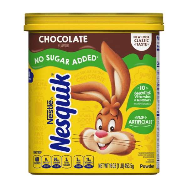 Nesquik No Sugar Added Chocolate Powder, 454g