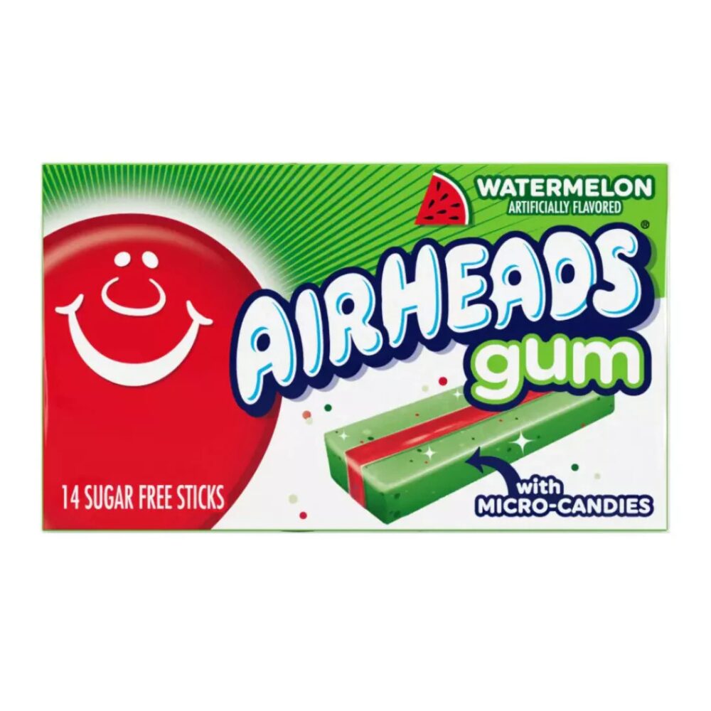 AirHeads Sugar Free Gum - Watermelon, 14 sticks