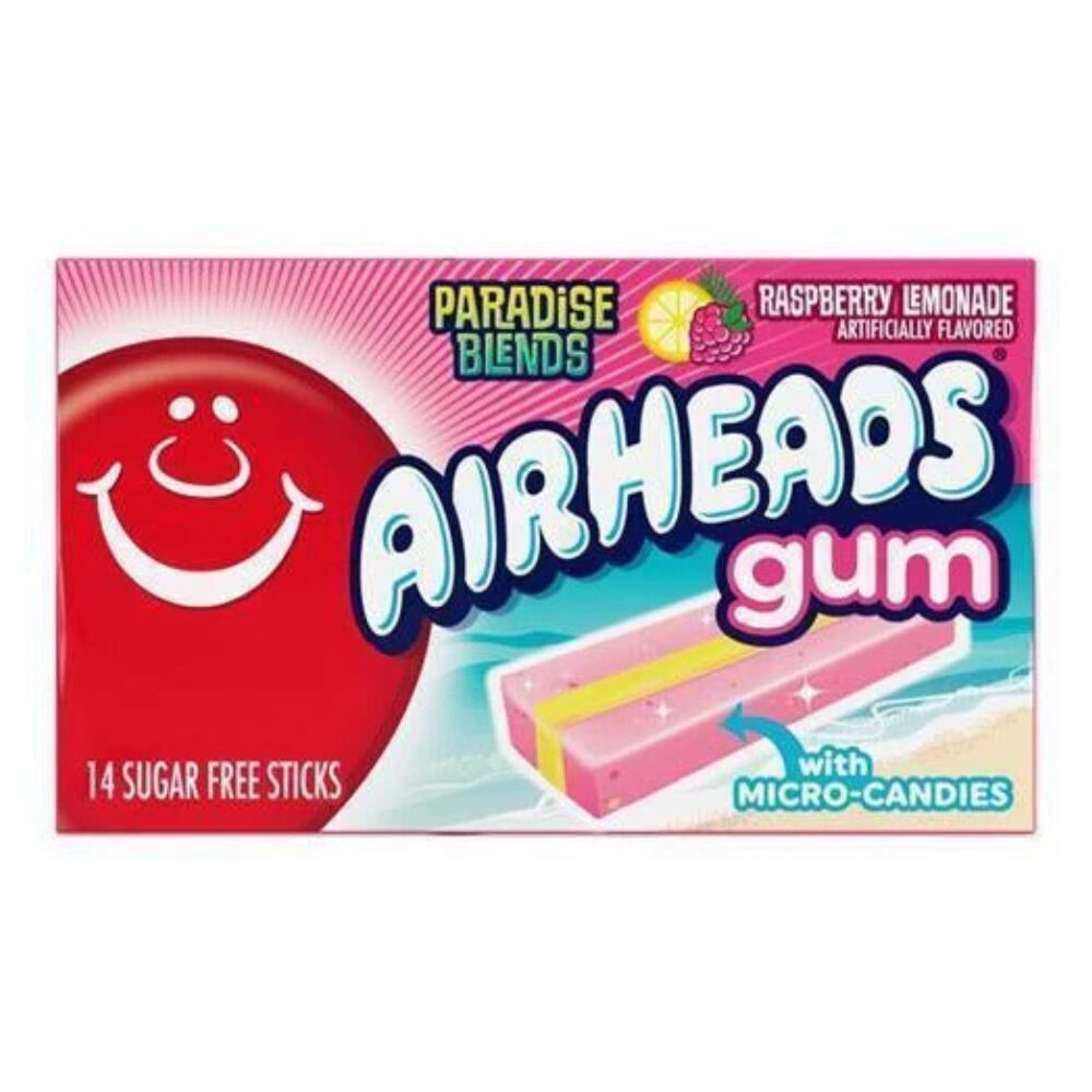 AirHeads Sugar Free Gum - Raspberry Lemonade, 14 sticks