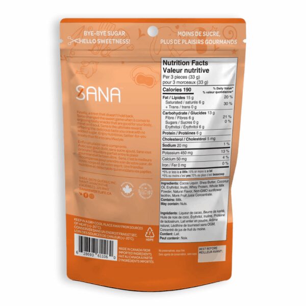 Sana Dark Chocolatey Bites - Orange, 100g