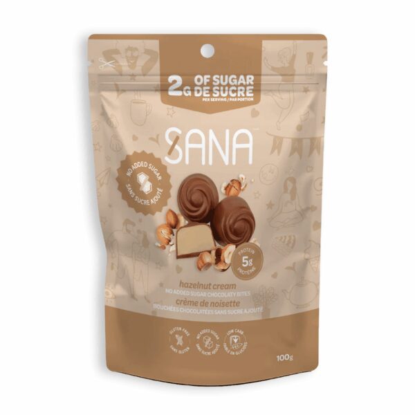 Sana Milk chocolaty bites - Hazelnut, 100g