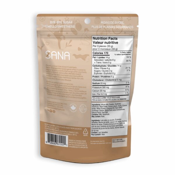Sana Milk chocolaty bites - Hazelnut, 100g
