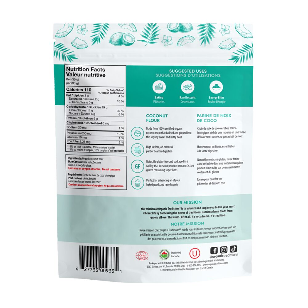 Organic Traditions - Coconut Flour, 500g