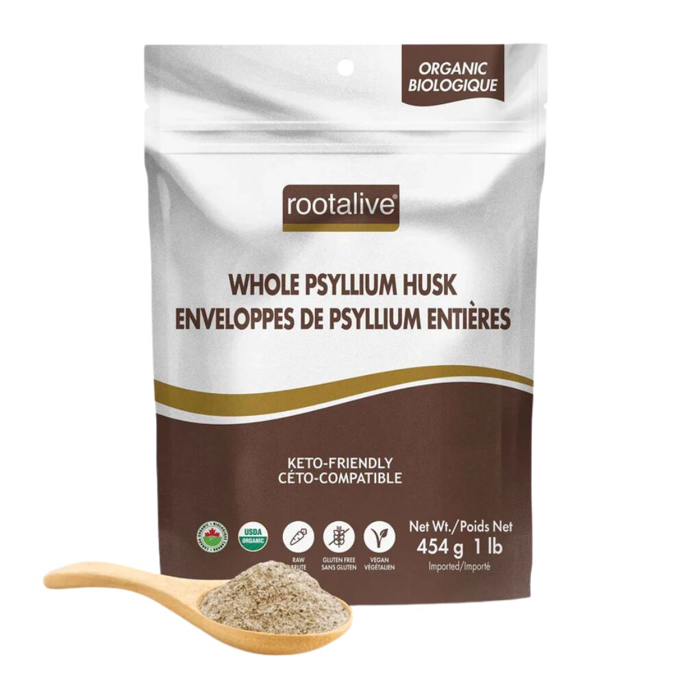 🍁 Rootalive - Organic Whole Psyllium Husk, 454g
