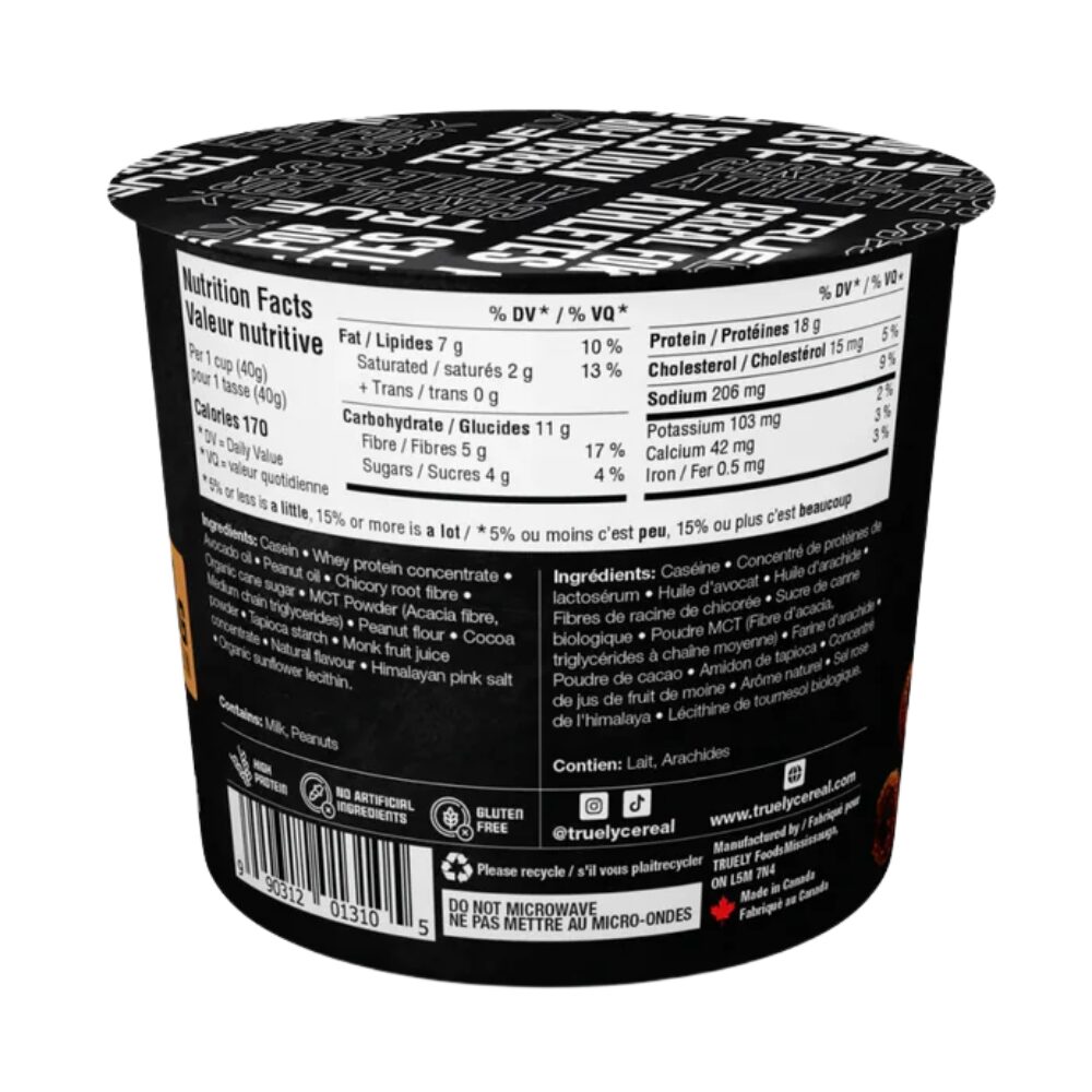 Truely Chocolate Peanut Butter Protein Cereal Single Serving, 40g