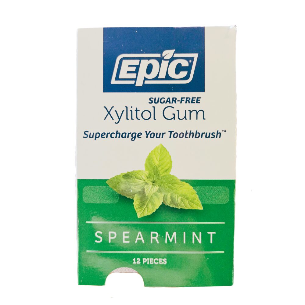 Epic Xylitol Gum - Spearmint, 12 Piece