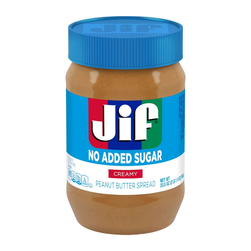 Jif Creamy Peanut Butter Spread- No Added Sugar, 2lb