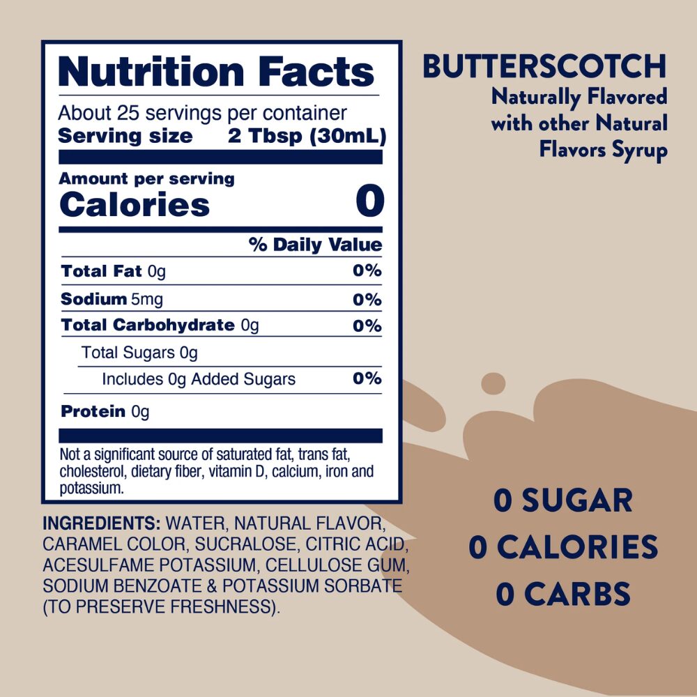 Jordan's Skinny Mixes - Butterscotch Syrup, 750mL