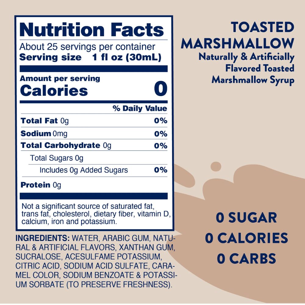 Jordan's Skinny Mixes - Toasted Marshmallow Syrup, 750mL