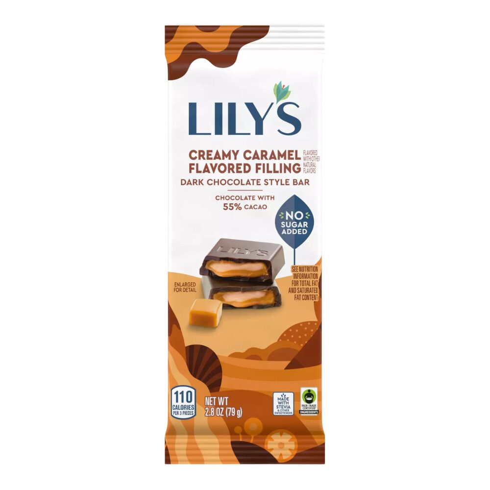 LILY'S - Creamy Caramel Flavored Filling Dark Chocolate Bar, 79g