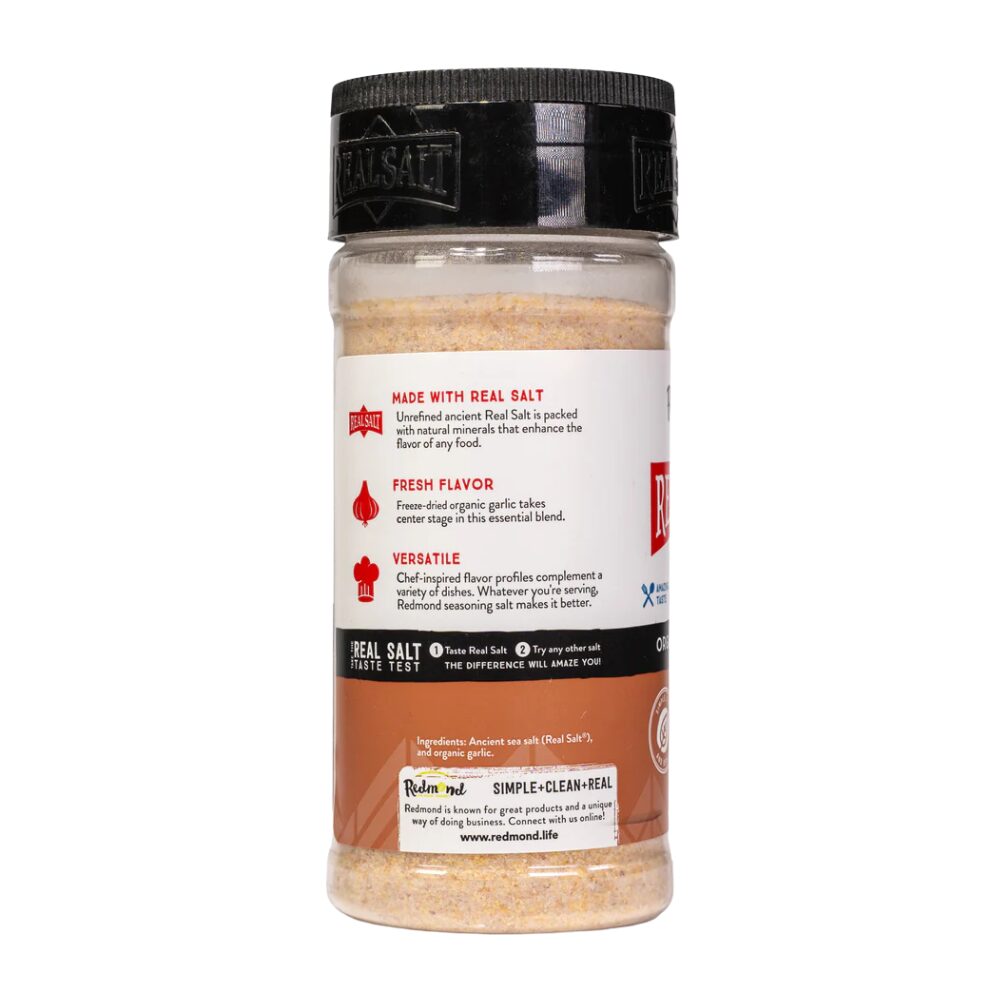 Redmond Real Salt Organic Garlic Salt 4.75 oz Shaker