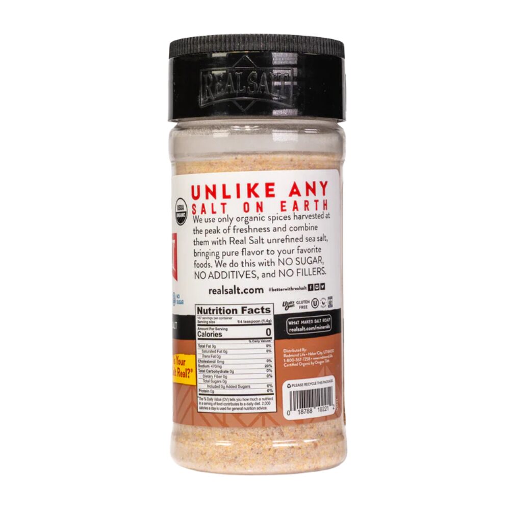 Redmond Real Salt Organic Garlic Salt 4.75 oz Shaker