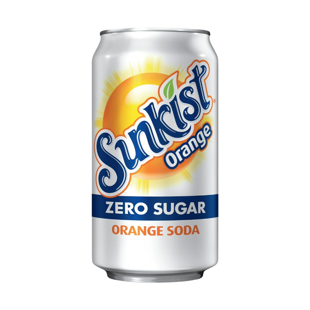 Sunkist Zero Sugar Orange Soda, 355mL