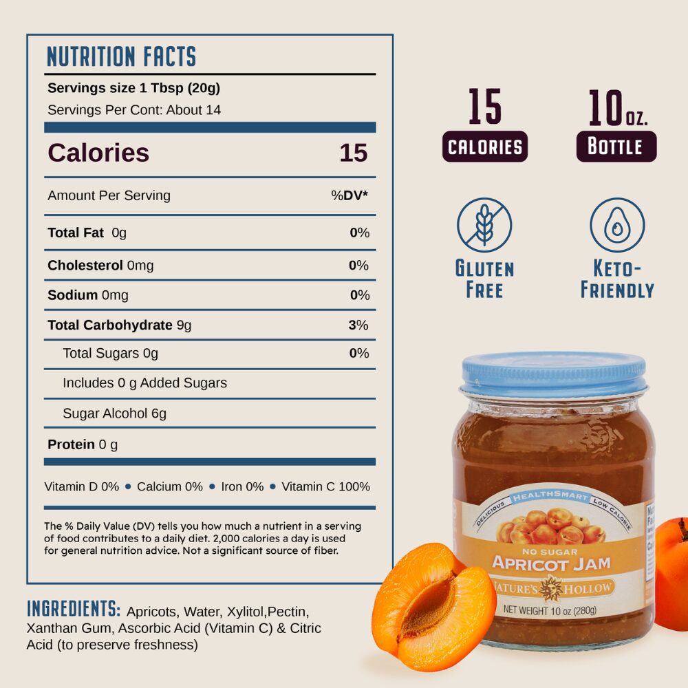 Nature's Hollow - Zero Sugar Apricot Jam, 280g