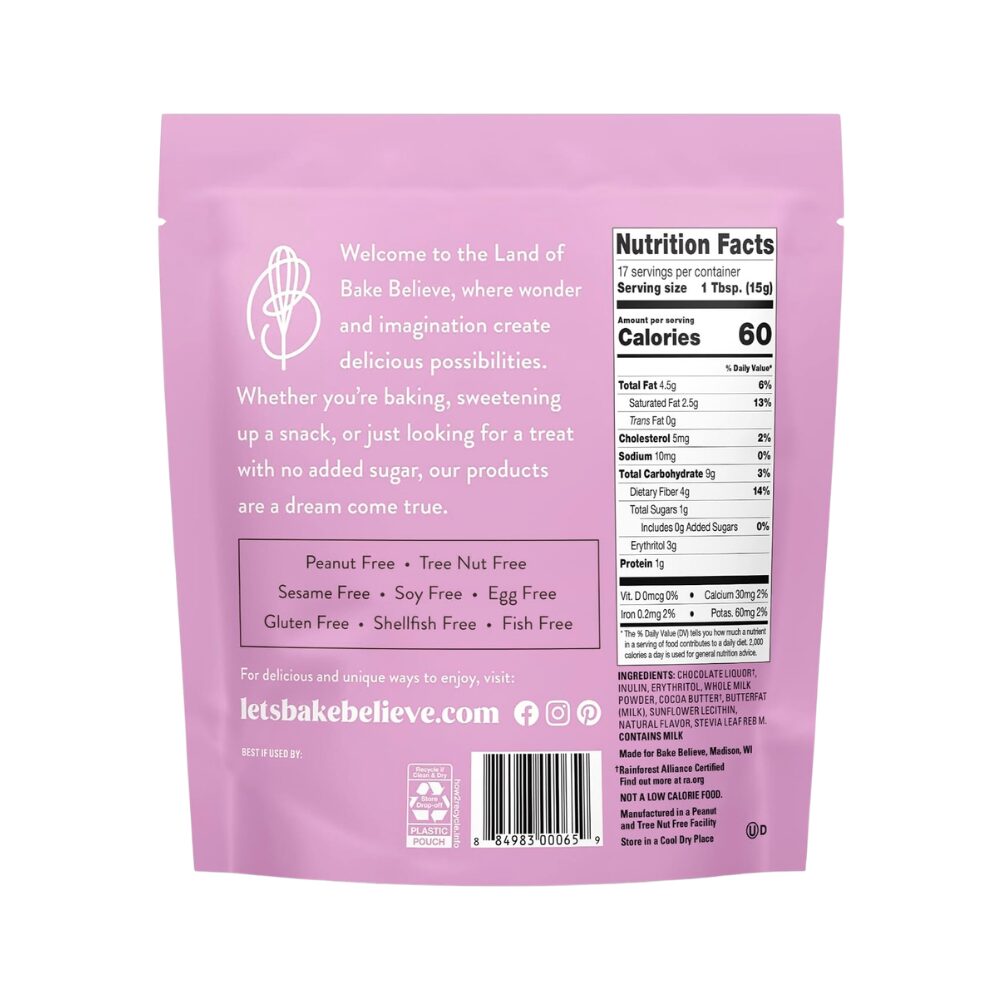 Bake Believe – Milk Chocolate Baking Chips, 255g