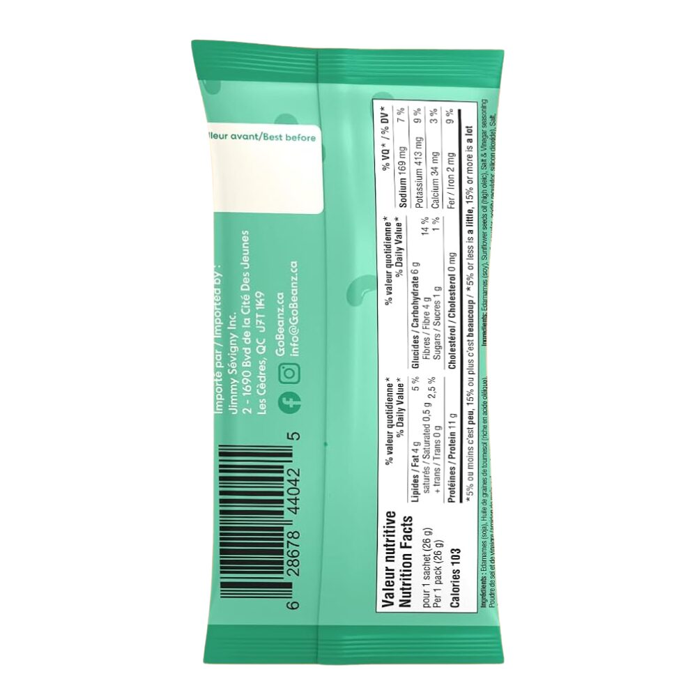 🍁 GO Beanz Edamame – Salt & Vinegar, 26g