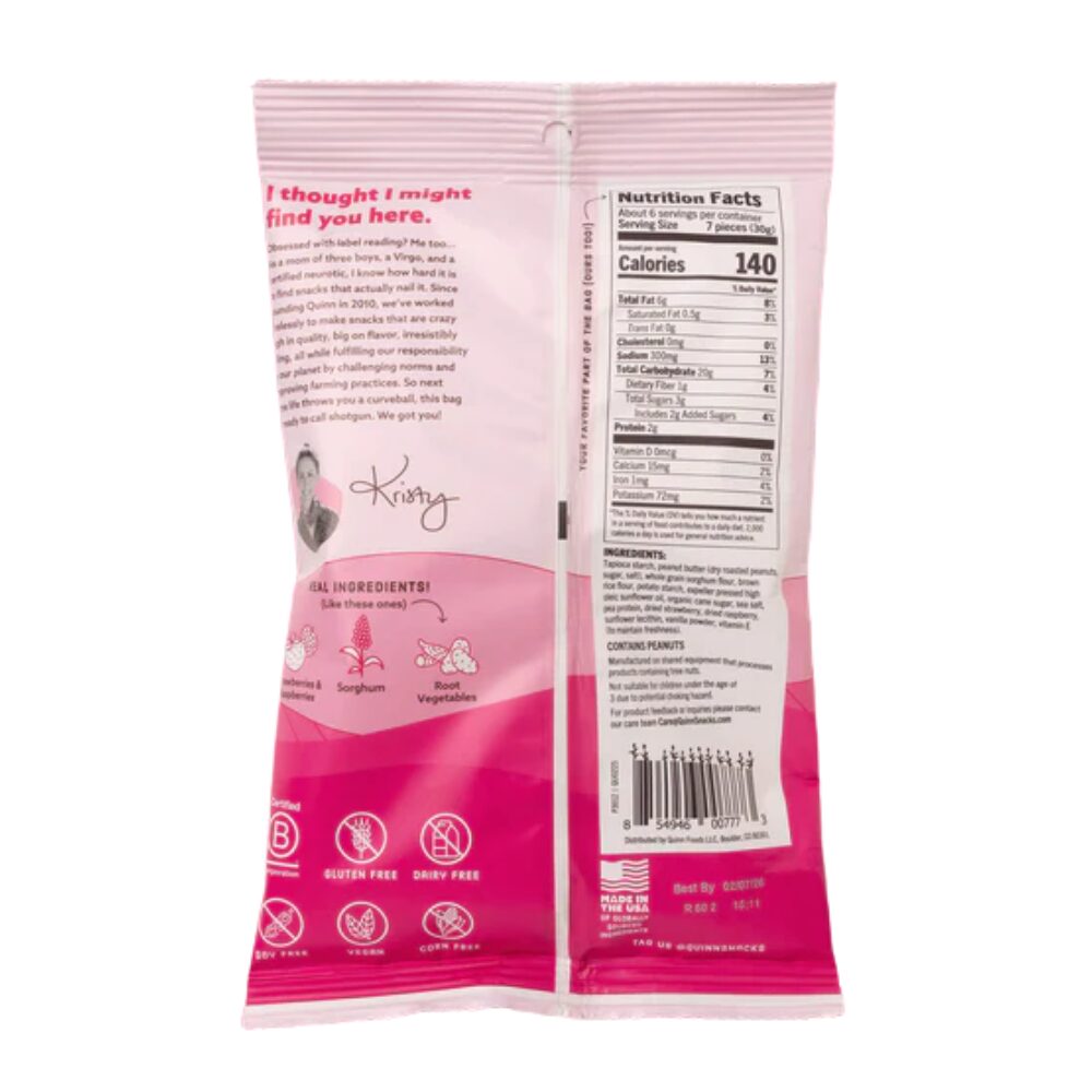 Quinn PB&J Berry Filled Pretzel Nuggets, 170g