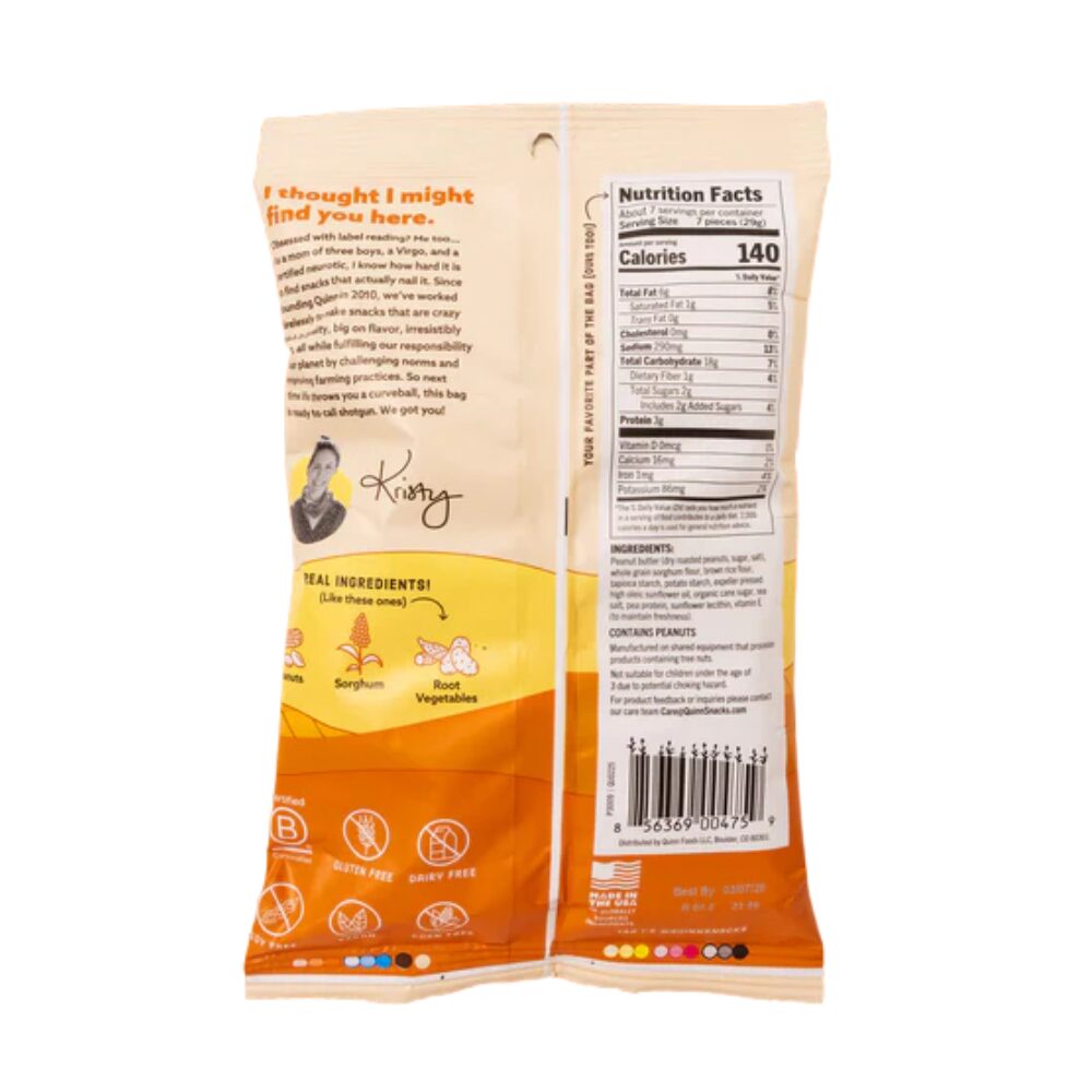 Quinn Peanut Butter Filled Pretzel Nuggets, 198g