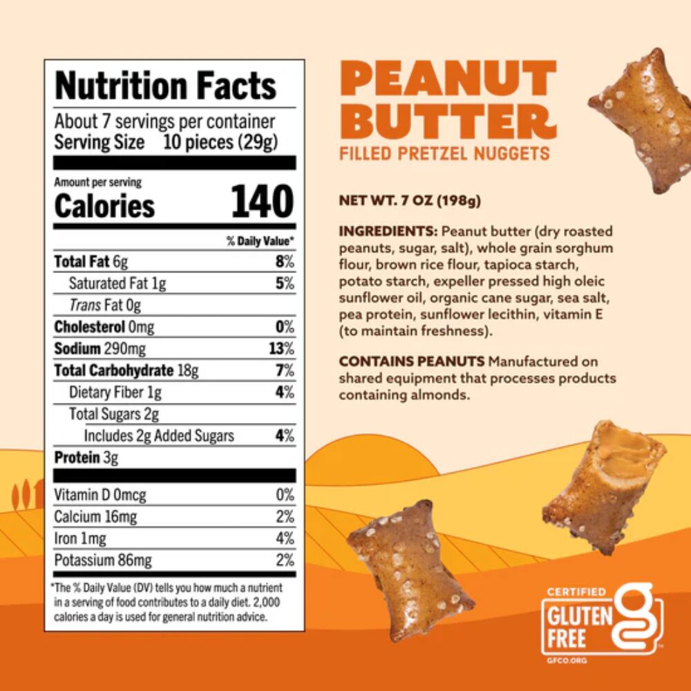 Quinn Peanut Butter Filled Pretzel Nuggets, 198g